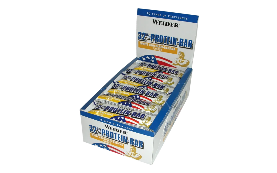 Weider 32% Protein Bar - 24x 60g Riegel 8 Weider 32% Protein Bar - 24x 60g Riegel – Bild 8