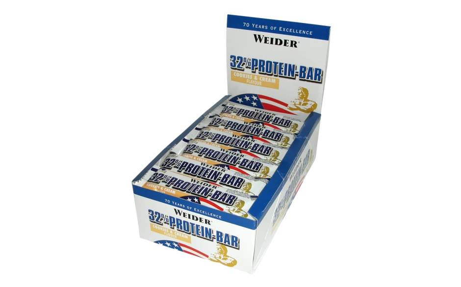 Weider 32% Protein Bar - 24x 60g Riegel 5 Weider 32% Protein Bar - 24x 60g Riegel – Bild 5