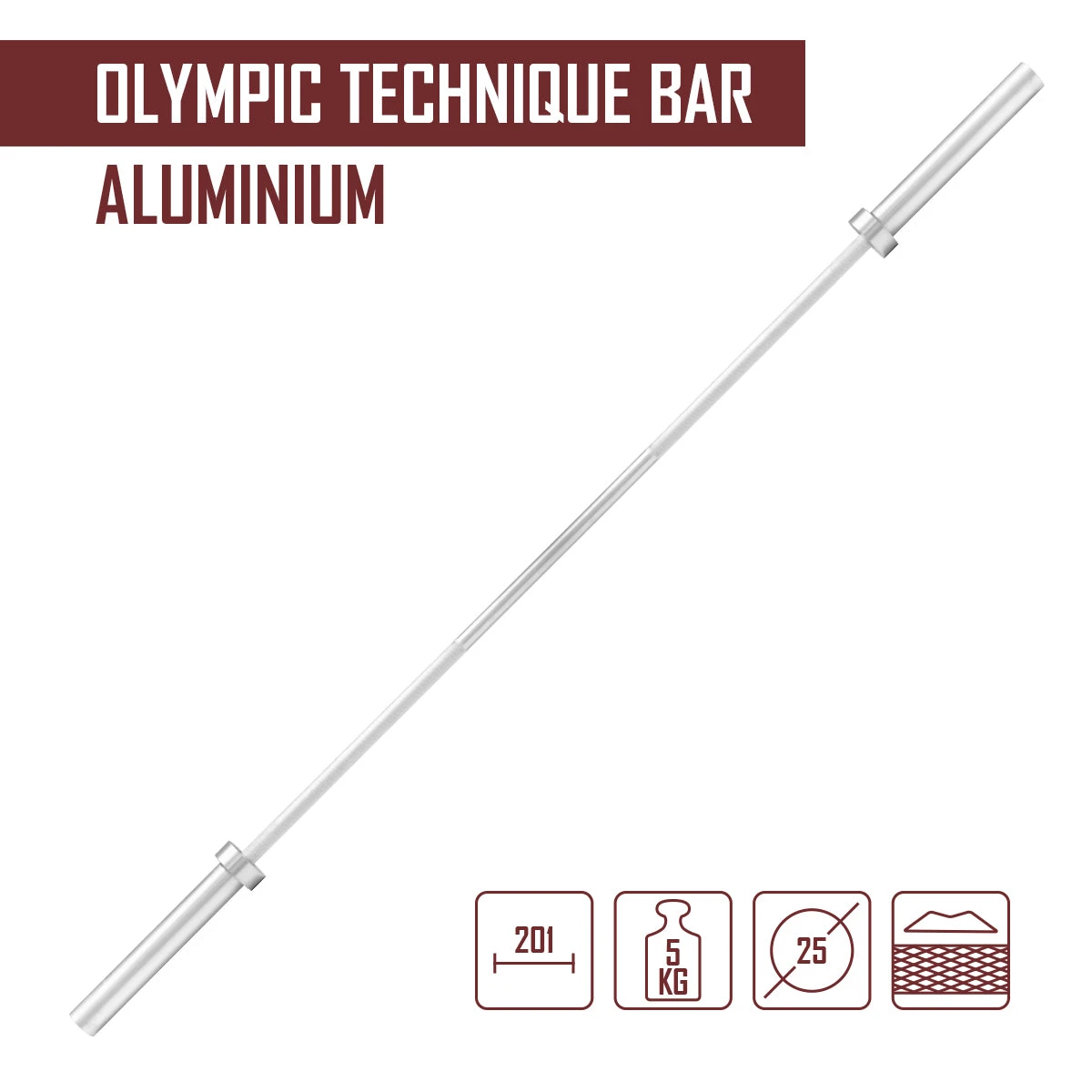 Olympia-Technik-Langhantel, Aluminium 5kg 2 Olympia-Technik-Langhantel, Aluminium 5kg – Bild 2