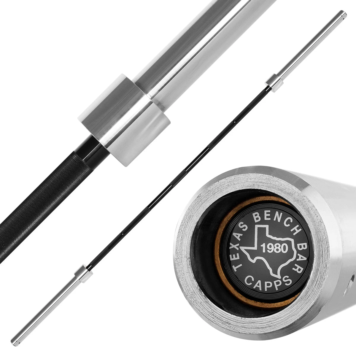 Original Texas Bench Bar, 25kg – Verchromte Scheibenaufnahme & Schwarzer Schaft 1 Original Texas Bench Bar, 25kg – Verchromte Scheibenaufnahme & Schwarzer Schaft