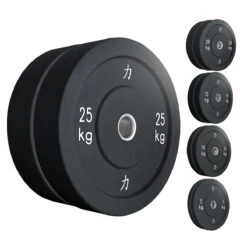 150KG Set - Riot Bumper Plates, Schwarz