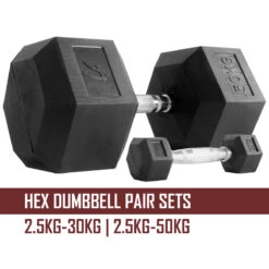 Hex Kurzhantel Sets - 2,5kg-30kg Oder 2,5-50kg - In 2,5kg Abstufungen