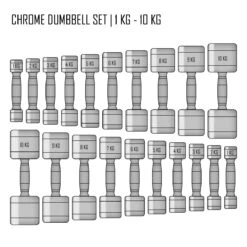 Chrom Kurzhantel Sets, 1kg-10kg & 2,5kg-30kg -Heimfitnessgeschäft SHOP CHROME DB SET 1 10KG PAIR 7