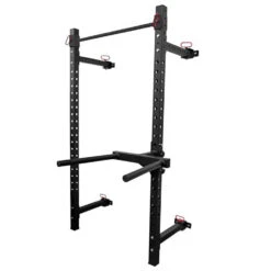 Riot Wandmontiertes Faltbares Rack - 2,32m Hoch, Schwarz -Heimfitnessgeschäft SKUWALL SQUAT STAND3