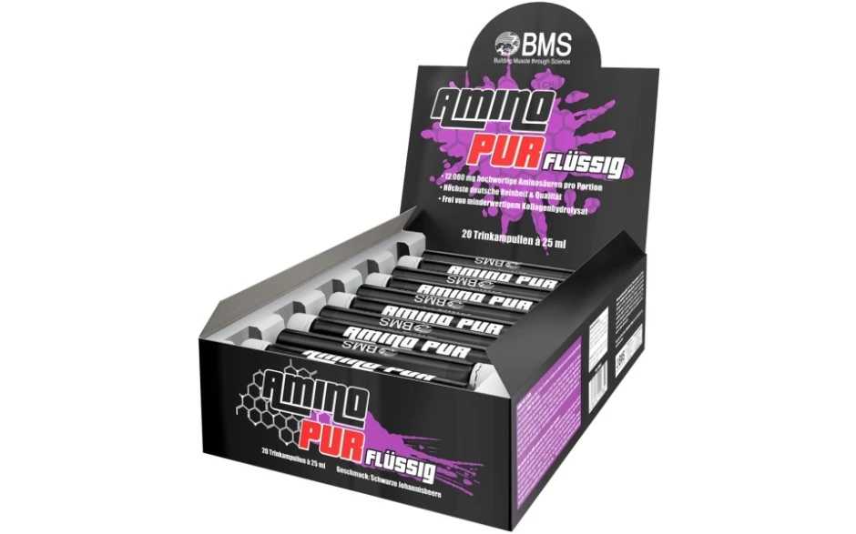 BMS Amino PUR Flüssig 20 Ampullen - Schwarze Johannisbeere 1 BMS Amino PUR Flüssig 20 Ampullen - Schwarze Johannisbeere