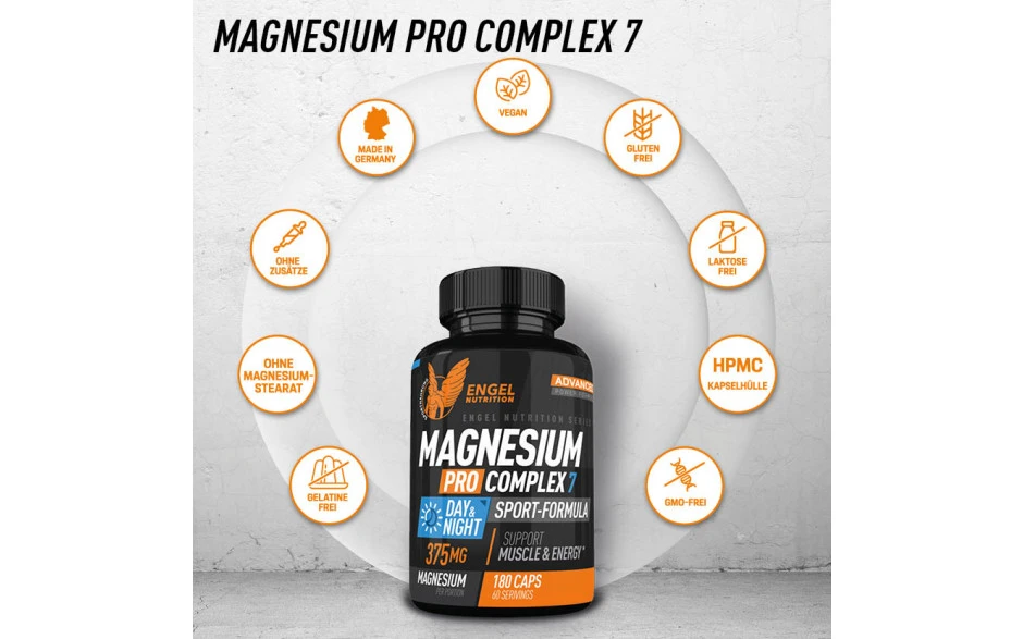 Engel Nutrition Magnesium Pro Complex 7 | Sport Formula - 180 Kapseln 3 Engel Nutrition Magnesium Pro Complex 7 | Sport Formula - 180 Kapseln – Bild 3