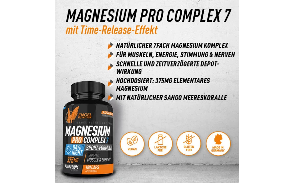 Engel Nutrition Magnesium Pro Complex 7 | Sport Formula - 180 Kapseln 2 Engel Nutrition Magnesium Pro Complex 7 | Sport Formula - 180 Kapseln – Bild 2