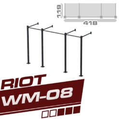 Riot WM-02 Doppel Cube Rig/Trainingsstation, 2.5 Meter, Für Die Wandmontage