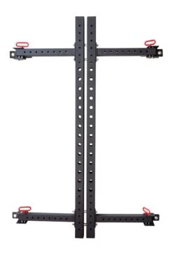 Riot Garage Wandmontiertes Faltbares Rack - 1,9m Hoch, Schwarz -Heimfitnessgeschäft wall mounted garage squat stands folded 2